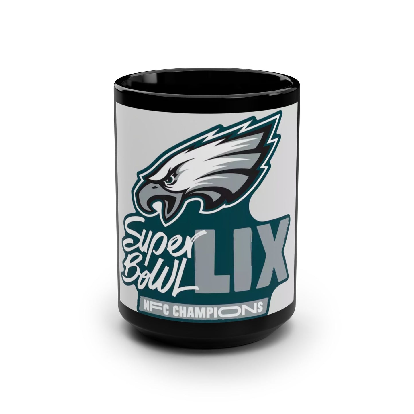 Super Bowl LIX Black Mug - 15oz NFC Champions Coffee Cup for Eagles Fans