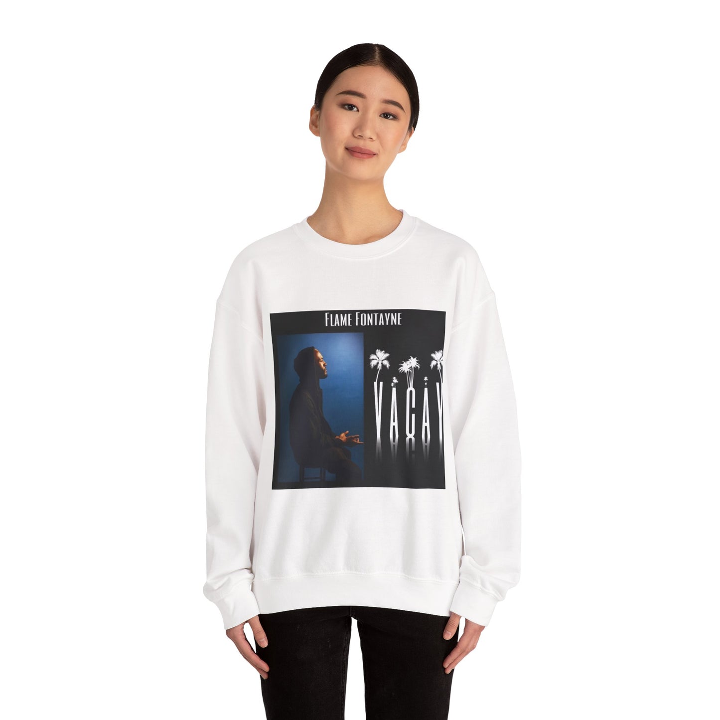 Crewneck Sweatshirt — "VACAY" Album Art Pullover (Flame Fontayne)